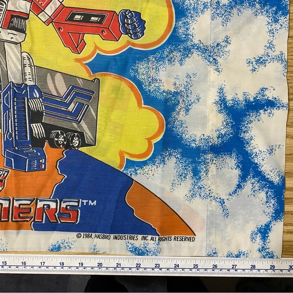 2 Vintage Transformers Twin Pillowcases Optimus Prime Hasbro Cartoon 1984 - Picture 8 of 10